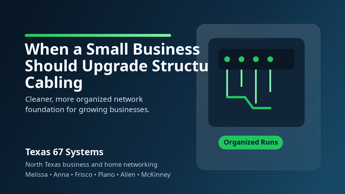 When a Small Business Should Upgrade Structured Cabling featured image for Texas 67 Systems