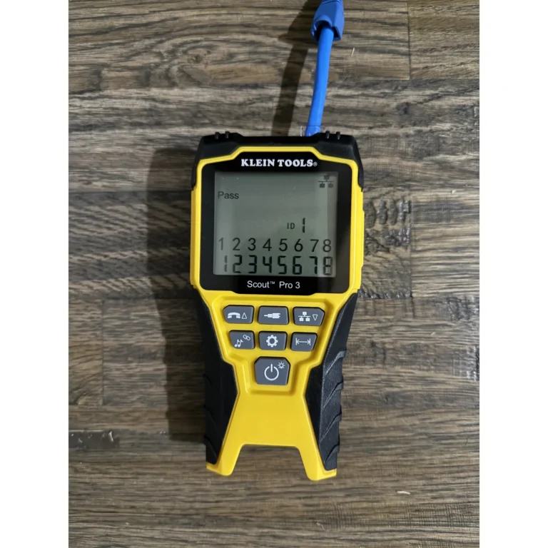 Network cable tester used to verify Ethernet cabling during a project.