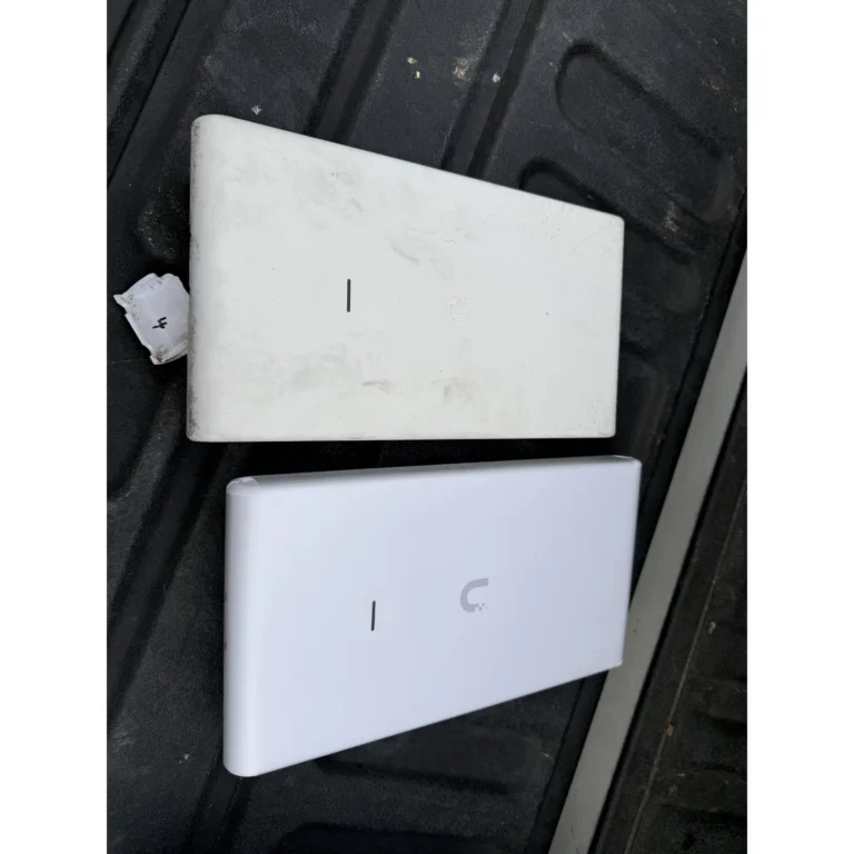 Low-voltage wall plates and switches staged for installation.