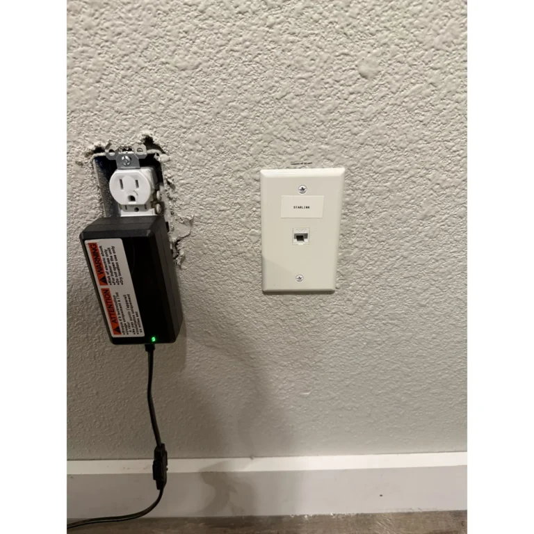 Outlet and power connection detail reviewed during site troubleshooting.