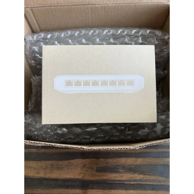 UniFi equipment unpacked and prepared for installation.