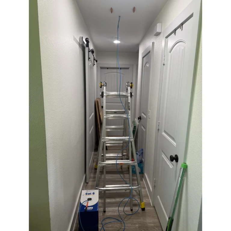 Interior installation area during wiring or low-voltage project work.