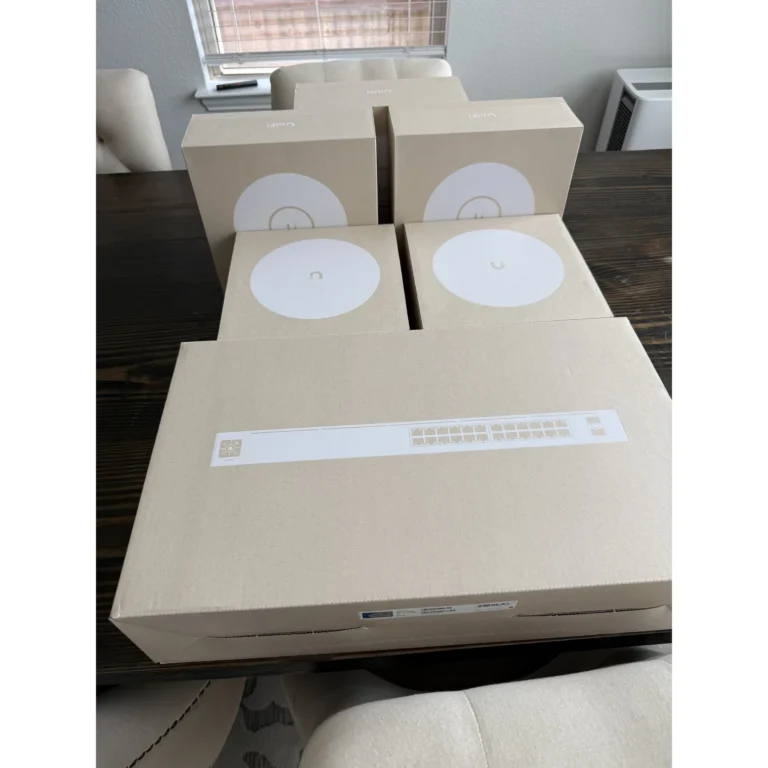 Network equipment staged for a Texas 67 Systems installation project.