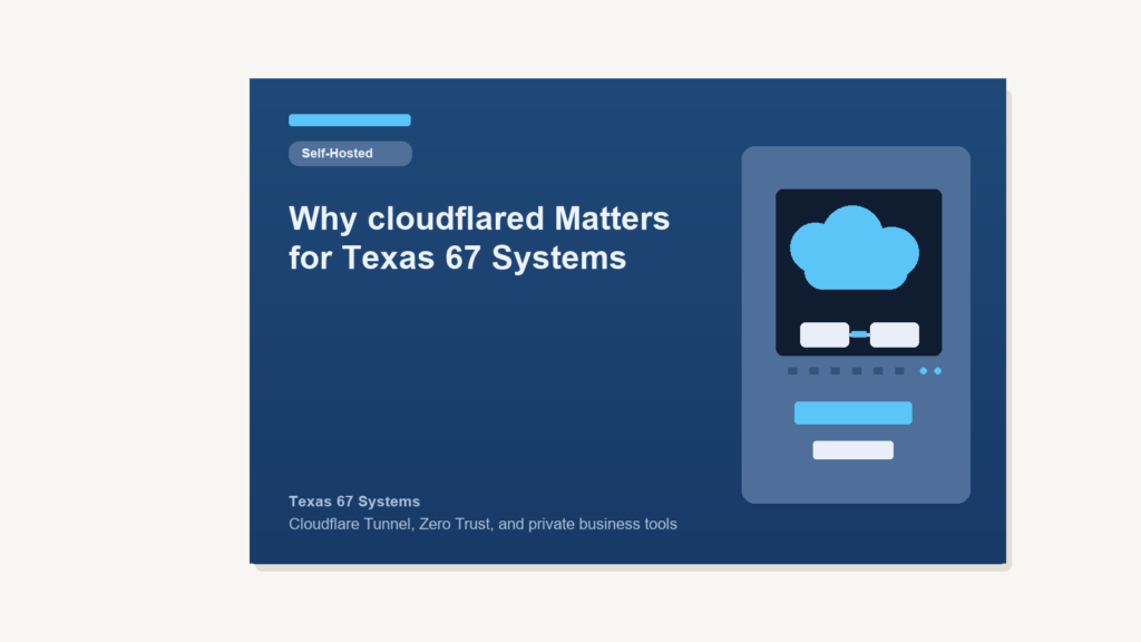Featured image for Why cloudflared Matters for Texas 67 Systems.