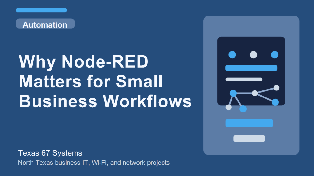 Featured image for Why Node-RED Matters for Texas 67 Systems.